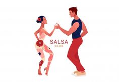 two people dancing salsa with the words salsa club