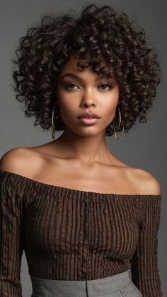 Hair Perming Styles, Natural 3c Hairstyles, 3c Hairstyles Short, 3c Hairstyles, Short Curly Crochet Hair, Natural Hair Woman, Curly Pixie Hairstyles, Black Hair Short Cuts, Natural Hair Bun Styles