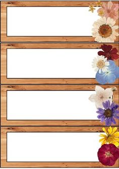 a wooden sign with flowers painted on the front and back of it's sides