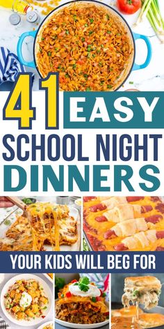 These easy school night dinners will have your kids begging for seconds! The entire family will love these easy dinner ideas! Perfect for busy weeknights, these kid-friendly dinners include dorito casserole, chicken enchiladas, taco mac and cheese, chili cheese dog casserole, crack chicken slow cooker recipe, and more! Even picky eaters will love these back to school meals! Quick Fun Family Meals, Easy Weeknight Meals For Kids, Kid Dinners Ideas, Easy Meals For Kids Picky Eaters, Easy Kids Meals Dinner, Easy Weeknight Dinners For Kids, Easy Simple Dinner Recipes For Family, Easy Kid Dinners Picky Eaters, Quick And Easy Kid Friendly Dinners