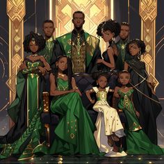 Brother And Sister Character Design, Family Reference Poses, Royalty Character Design, Vision Board Fashion, Fashion Vision Board, Long To Short Haircut, I Am King, Character Design Art, Afrofuturism Art