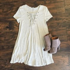 Stripe Me Up T-Shirt Dress Looks Style, Outfit Idea, Passion For Fashion, T Shirt Dress, Amazing Things, Cute Dresses, Dress To Impress, Fall Outfits