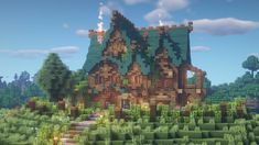 Fantasy Mansion, Minecraft Kingdom, Minecraft Mansion, Minecraft Structures, Bangunan Minecraft, Minecraft House Plans, Minecraft Cottage, Minecraft Castle, Minecraft Medieval