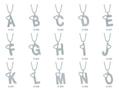 Hearts Alphabet, Gold Necklace, Gold, Design