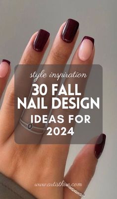 Discover the latest fall nail trends for 2024! From chic and simple autumn nail designs to stylish brown and acrylic nails, find all the inspiration you need for beautiful fall nails. Explore moody maroons, muted mustards, earthy greens, warm neutrals, and metallic accents. Elevate your nail game this season. Fall nail ideas autumn short square. #fall #fallnail #fallnaildesignideas Brown Autumn Nails Design, Diy Fall Manicure, Accent Nail Manicure, Fall Natural Acrylic Nails, Nail For Fall Autumn, Fall Short Acrylic Nails Square, Brown Nails Fall 2024, Fall Moody Nails, Fall Nail Styles Autumn