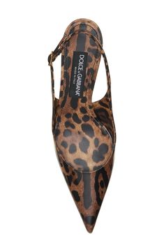 Dolce&Gabbana's iconic leopard print brings signature flair to this slingback pump whose pointy toe balances the slim stiletto heel. 2 1/2" (64mm) heel (size 38.5) Adjustable slingback strap with buckle closure Leather upper, lining and sole Made in Italy Women's Designer Shoes Vintage Heels, Fancy Shoes, Shoe Inspo, Swag Shoes, Footwear Design Women, Pretty Shoes, Dream Shoes, Slingback Pump, Looks Style