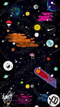 an image of space and planets with stars in the background