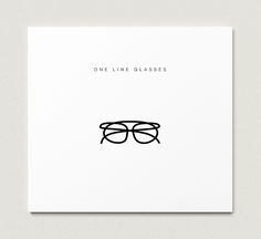 a card with glasses drawn on it and the words one line glasses written in black