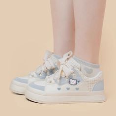 Product information: Style: Board Shoes Upper material: Microfiber Heel style: thick bottom Sole material: Composite sole Heel height: flat heel Color classification: sky blue Closing method: lace-up Size: 35 36 37 38 39 40 Size: Packing list: 1pairs*Shoes Product Image: Sweet Personality, Pastel Blue Color, Kawaii Shoes, Neko Cat, Kawaii Style, Shoes Outfit, Shoe Design, Casual Sneakers Women, Estilo Punk