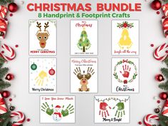 christmas bundle 8 handprint and footprint crafts