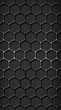 an abstract black and white background with hexagonal grids