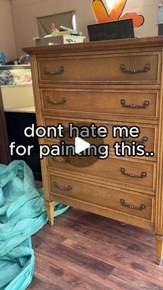 Spray Painting Wood Furniture, Paint Dresser Diy, Simple Green Cleaner, Dark Green Colour, Detail Sander, Tallboy Dresser, Colorful Dresser, Diy Furniture Flip, Dark Wood Furniture