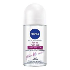 NIVEA TONO NATURAL EFECTO SATIN ROLL ON 50ML Helps to recover the natural tone and visibly reduce spots on your skin Satin Effect: leaves a soft and dry sensation - with kaolin talc   Up to 48 hours of protection, and gentle NIVEA care   Dermatologically tested Without alcohol Girly Bags, Antiperspirant, Personal Hygiene, Natural Tones, Roll On, Glow Up?, Deodorant, Sephora, Body Care