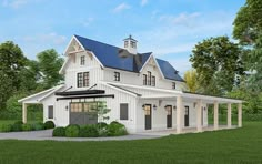 this is an artist's rendering of a farmhouse style home