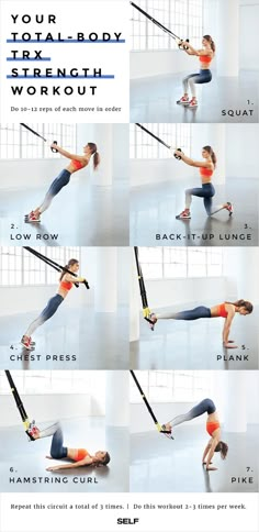 a woman is doing exercises with a resistance bar in her hand and the words, you're ready to try strength workout