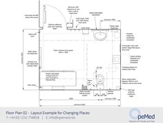 the floor plan for a bathroom with an attached toilet and shower stall, as well as other