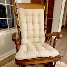 Brisbane Natural Rocking Chair Cushions - Latex Foam - Barnett Home Décor - Ivory & Pearl - Beige Tan Rocking Chair Redo, Diy Chair Cushions, Vintage Rocking Chair, Baby Corner, Cream Cushions, Rocking Chair Cushions, Rocker Chairs, Free Fabric Swatches, Cushion Fabric