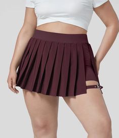 Breezeful™ High Waisted Pleated 2-in-1 Side Pocket Adjustable Buckle Quick Dry Mini Casual Plus Size Skirt Cheap Skirted Stretch Shorts, Fitted Mini Skort At Cheap Price, Cheap Mini Pleated Skirt For Day Out, Short High Waist Skirt, Pleated Skirts Mini, Skirt With Bow High Waisted, Elegant High Waist Skort At Affordable Price, Cheap High-waist Lined Mini Skirt, Cheap Stretch Mini Skirt For Formal Occasions