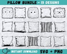 pillow bundle 15 designs instant digital clipart