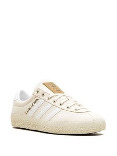 Adidas Gazelle Twill Sneakers - Farfetch Cream Adidas Shoes, Adidas Blondey Gazelle, Cream Lace-up Adidas Sneakers, Beige Lace-up Adidas Sneakers, Adidas Cream Low-top Sneakers, Gazelle Adidas, Clothing Wishlist, Balenciaga Track, Adidas White