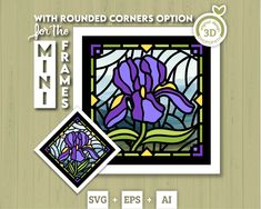 stained glass artwork with rounded corners option