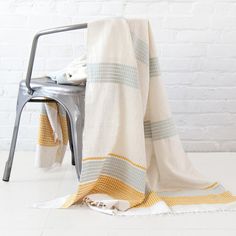 Ethiopian Gold Throw Blanket - 54kibo Gold Throw, Comfortable Couch, Home Addition, Lightweight Blanket, Hand Woven Textiles, Cotton Throws, African Design, Beach Blanket