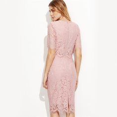 Vintage Pink Open Midriff Floral Lace Summer Party Dress





















Shoulder
(cm)
Bust
(cm)
Waist Size(cm)
Hip Size
(cm)
Length(cm)


XS
36
83.5
63
87.5
101


S
37
87.5
67
91.5
102


M
38
91.5
71
95.5
103


L
39
95.5
75
99.5
104


XL
-
-
-
-
-


XXL
-
-
-
-
-


One Size
-
-
-
-
- Fitted Lace Patchwork Mini Dress For Cocktail, Knee-length Lace Party Dress, Feminine Knee-length Evening Dress, Fitted V-neck Lace Dress For Party, Feminine Fitted Evening Dress For Date Night, Fitted Feminine Evening Dress For Date Night, Bodycon Lace Patchwork Evening Dress, Bodycon Sheath Dress For Party Season, Evening Bodycon Dress With Lace Patchwork