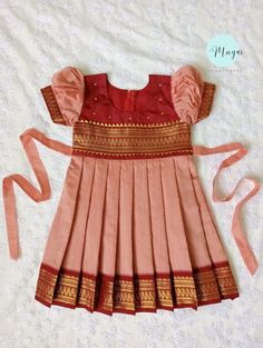 Playful Frocks: Latest Trends for Your Little Princesses Silk Dresses For Kids, Baby Silk Frocks Designs, Ethnic Frocks For Baby Girl, Pattu Frocks For Baby Girl, Traditional Frocks For Kids, Traditional Frocks For Baby Girl, Silk Frocks For Kids, Pattu Pavadai For Kids