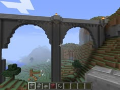 an image of a bridge in minecraft