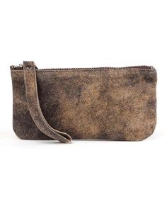 Use this vintage brown wristlet on its own or as a companion piece with your larger handbag. Features: interior zip pocket top zip closure material: genuine leather style #: vb dimensions: 8” (l) x 4.5” (h), strap: 11”. Brown Soft Leather Clutch For Travel, Travel Clutch In Soft Brown Leather, Brown Clutch With Zipper Closure For Travel, Brown Clutch With Zipper Pocket For Travel, Brown Travel Clutch With Zipper Closure, Brown Travel Clutch With Zipper Pocket, Brown Clutch With Zipper Pocket, Brown Clutch With Zipper For Everyday Use, Leather Handheld Bag With Wrist Strap