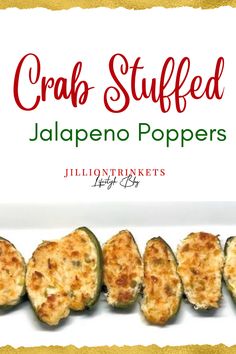 crab stuffed jalapeno poppers with text overlay