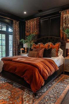 Luxury Hotel Home Decor, Elegant Master Bedrooms Decor Modern, Royalty Bedroom, Afrohemian Style, African Decor Bedroom, Bedroom And Dressing Room, Afrohemian Decor, African Bedroom, Bronze Bedroom