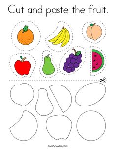 cut and paste the fruit worksheet for children to learn how to draw fruits