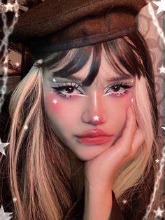 Stargirl Makeup, Punk Makeup, Soft Makeup Looks, Cute Eye Makeup, Eye Makeup Styles, Retro Makeup, Face Art Makeup, Rave Makeup