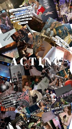 a collage of photos with the words acting in it's center surrounded by images of people