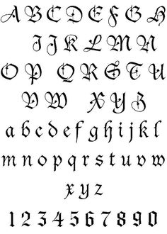 an old english alphabet with cursive writing