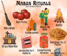 Many different Mabon activities ans rituals #mabon #autumnequinox #fall #autumn #rituals #activities Traditional Mabon Foods, Autumn Equinox Party, Mabon Party, Mabon Activities, Mabon Feast, Mabon Ideas, Autumn Rituals, Mabon Aesthetic, Mabon Rituals