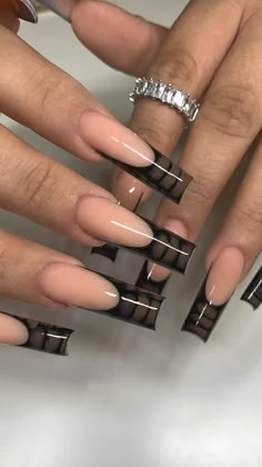 Nails  • Acrylic Nails  • French Nails  • French Tips  • Brown Nails  • Black Nails  • Croc Nails  • Long Nails Nail Art Stencils, Brown Acrylic Nails, Art Stencils, Abstract Woman, Work Nails, Short Square Acrylic Nails