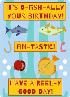 a birthday card with fish on it