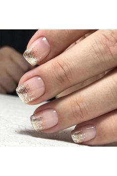 24Pcs Nude Press on Nails Square Short Fake Nails- Gold Glitter Designs Acrylic Nails Full Cover Glue on Nails French False Nails with Nail Glue Medium Artificial Nails for Women Nail Decorations Nye Nails 2023 Short, Press On Nails Square, Gold Gel Nails, Bridesmaids Nails, Gold Glitter Nails, Nude Nail Designs, Rose Gold Nails, Nails Square