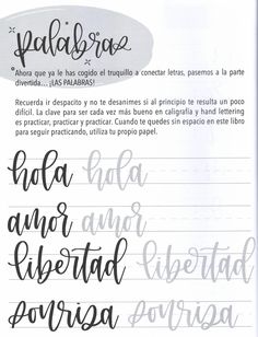 some type of calligraphy that is written in spanish