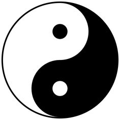 a black and white yin yang symbol