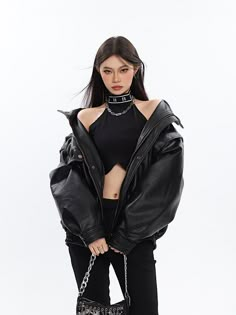 Size(cm) Length Bust Shoulder Sleeve M 65 134 61 56 L 66 138 62 57 XL 67 142 63 58 Brand: other/other Size: M L XL style: street Clothing placket: zipper color: black Year/Season: Winter 2022 Sleeve length: long sleeve Style: regular Clothing version: loose type Material composition: other materials Fashion Outfits Leather Jacket, Jacket Off The Shoulder, Jacket On Shoulders, Off The Shoulder Jacket, Off Shoulder Jacket, Edgy Clothing, Shoulder Jacket, Loose Jacket, Street Clothing