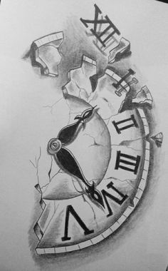 a drawing of a clock with the word time on it