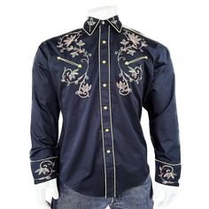 Men Black Country Western Prom Shirt Cotton Custom Made Embroidered Pearl Button Closure With White Piping Cocktail Attire Party Wear Outfit by HouseOfGorshi on Etsy American West Handbags, Vintage Western Shirt, Flannel Vest, Ranch Wear, Leather Company