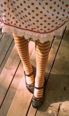 Striped Stockings, Red Polka Dot, White And Red, Polka Dot, Stockings, Tights, Stripes, Socks, Skirt