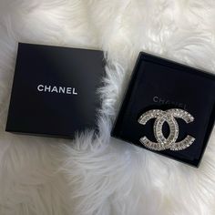 Questions? Leave A Comment Below! Firm Price New With Box Luxury Silver Glamorous Brooch, Chanel Cc Necklace Silver, Black And White Chanel Jewelry, Chanel Camellia Brooch, Chanel Brooch Farfetch, Chanel Accessories, Cc Logo, Leave A Comment, Chanel