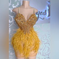 Only Worn Once Feathered Dress, Couture Dress, Rhinestone Appliques, Stage Performance, Dress Costume, Ostrich Feathers, Costume Dress, Couture Dresses, Dress Details