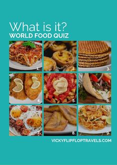 what is it? world food quiz with pictures of different types of foods and their names