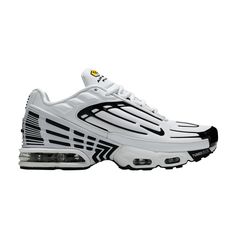 Find NIKE Air Max Plus 3 Leather ' Black on Editorialist. Air Max Plus 3 Leather 'White Black' Nike Air Max Plus Black, Nike Air Max Plus 3, Black In White, Nike Tn, Nike Air Max Tn, Nike Air Max Plus, Air Max Plus, Best Gifts For Men, White Outfits